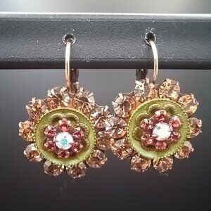 Liz Palacios Swarovski flower drop earrings